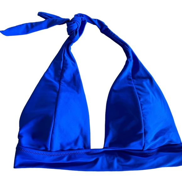 Athletic Royal blue halter style bikini with draw string boy shorts bottoms NWT - Picture 2 of 6